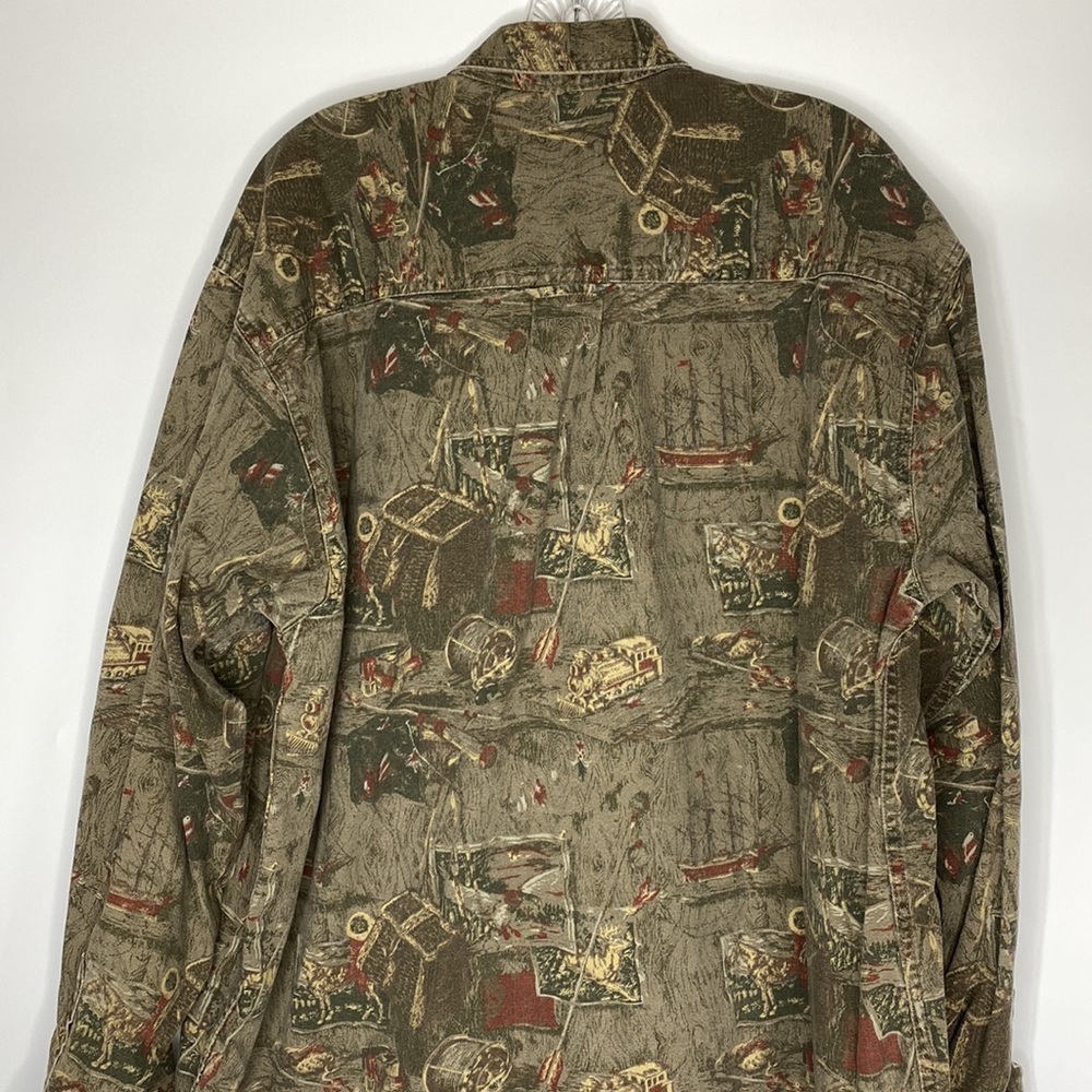 Vintage Eddie Bauer Elkhorn Elk Canvas Button Up Long Sleeve Shirt XL - Picture 5 of 8